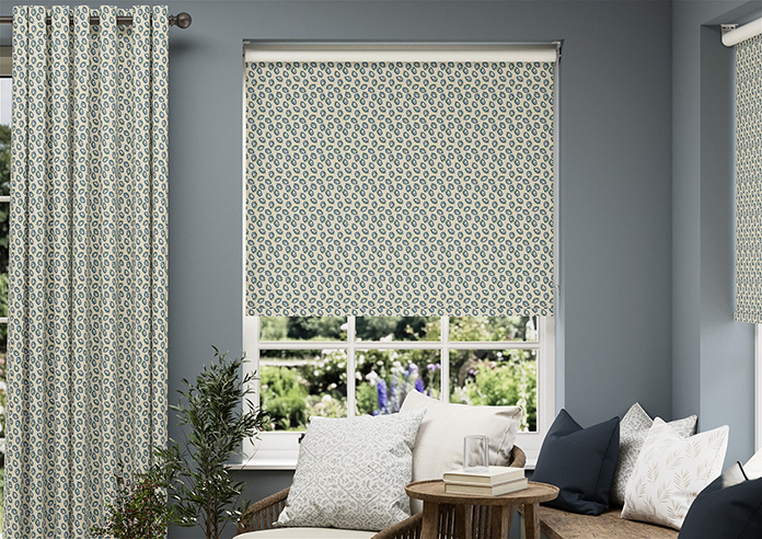 Land & Shore Seedling (Blackout), Teal - Roller Blind - Image 3